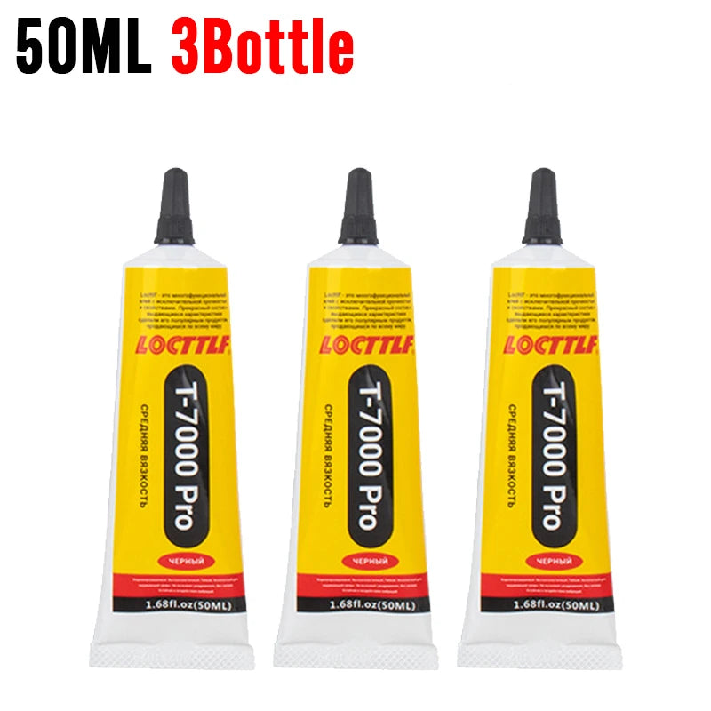 T7000 Black Soft Adhesive Universal Glue for Computer Cell Phone Touch Screen Repair Anti-Vibration Frame 15/50/110ML T-7000