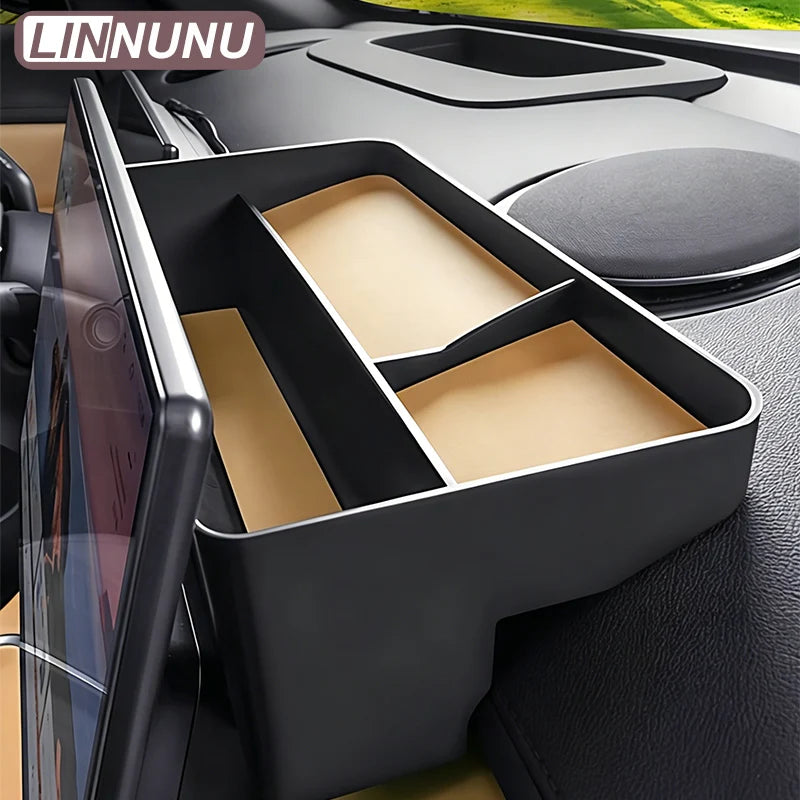 LINNUNU Car Storage Box Behind Dashboard Screen For Geely STARRAY EM-i EX5 EM-i 2026 Galaxy Starship 7 Tray Interior Accessories