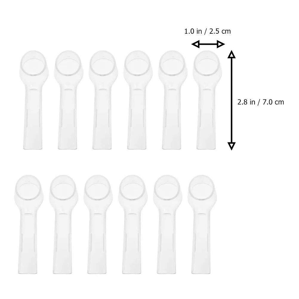 12Pcs Electric Toothbrush Head Covers Transparent Travel Protective Caps Portable Toothbrush Lid for Outdoor Family Business