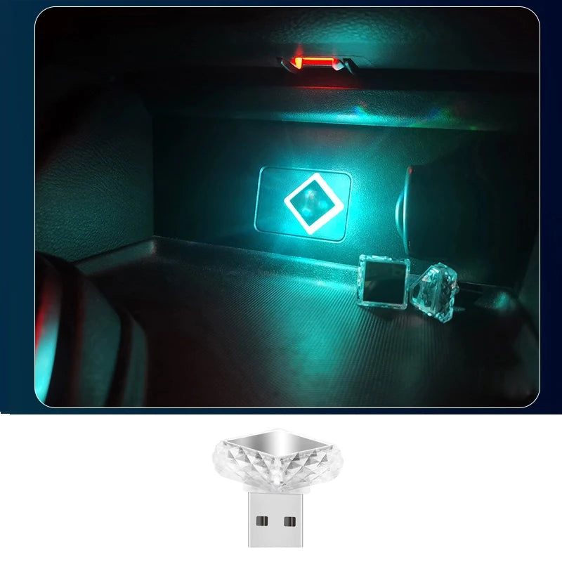 TypeC car atmosphere light, wireless modification for interior decoration, car USB rainbow atmosphere night light Type-C