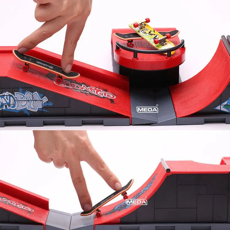 Professional Finger Skateboard DIY Skate Park Ramp Parts Tech Deck Scene Venue Combination Sets Novelty Toys Gift For Kids Child