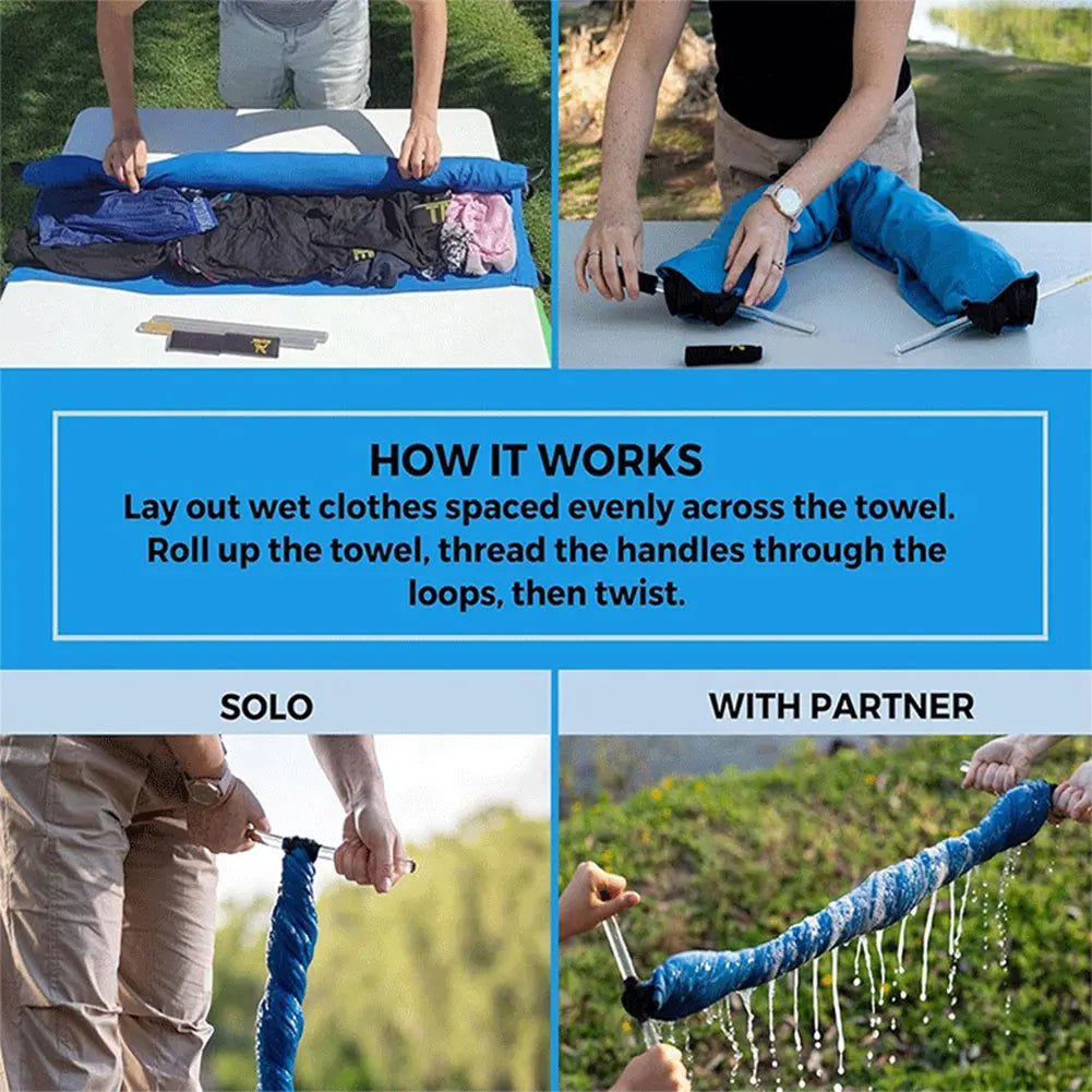 Clothes Wringer Portable Manual Hand Crank Laundry Wringer Clothes Wringing Device for Camping Hotel and Travel