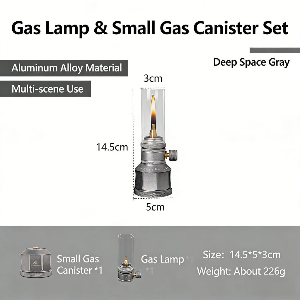 MOUNTAINHIKER Outdoor Gas Light Set Picnic Camping Retro Decorative Ambience Light Creative Desktop Bedside Gas Light