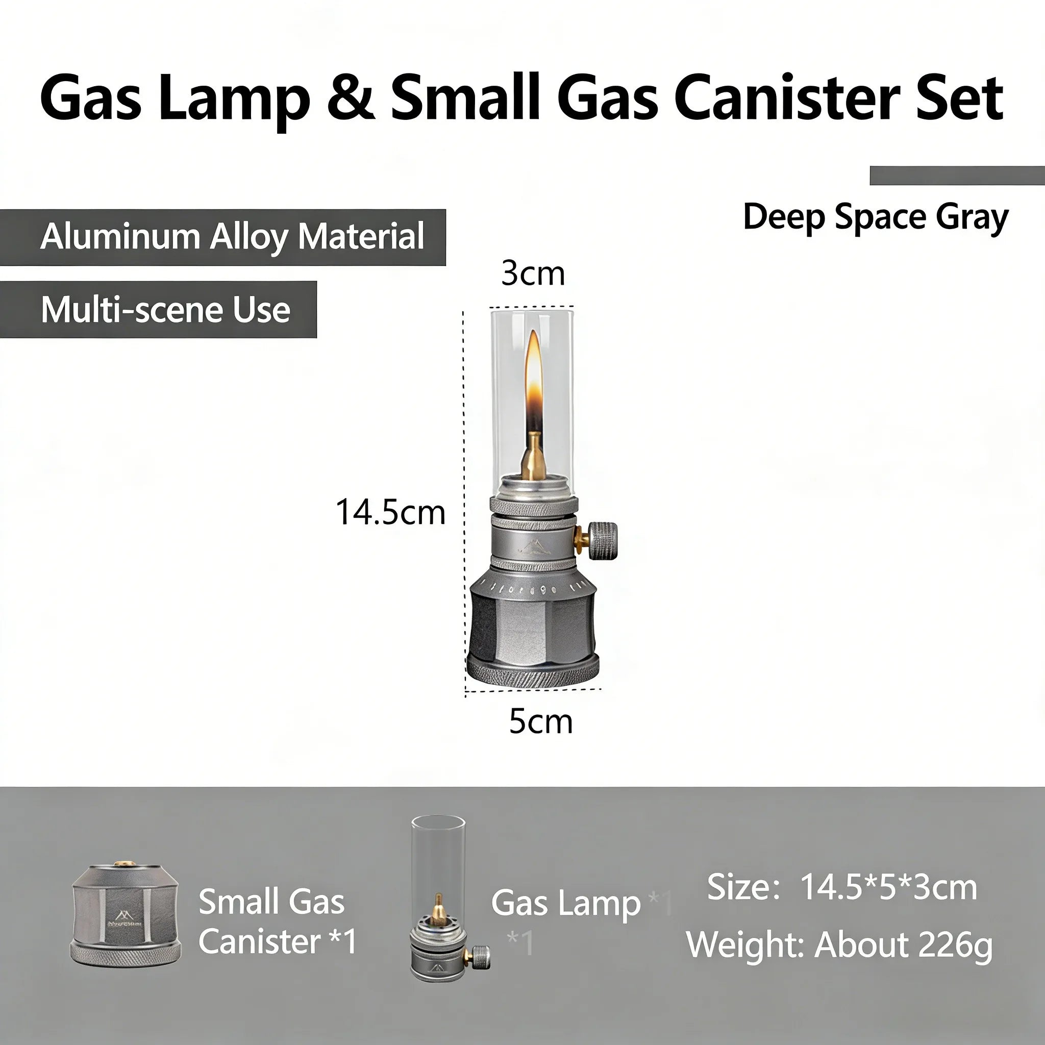 MOUNTAINHIKER Outdoor Gas Light Set Picnic Camping Retro Decorative Ambience Light Creative Desktop Bedside Gas Light