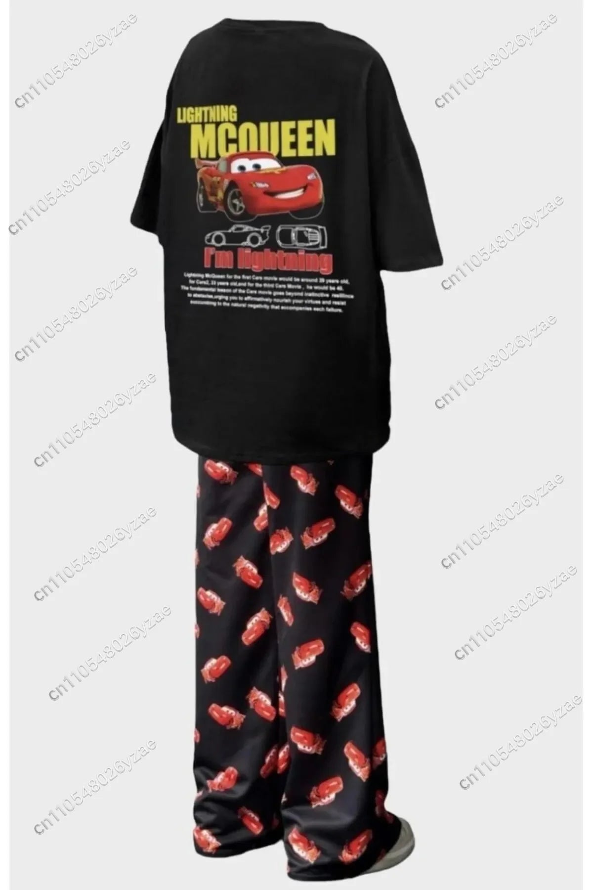 2026 New Summer Couples Matching McQueen&Sally  Pajama Set T Shirt Pants Family Sleepwear Adults Kids Outfit Kit Tops