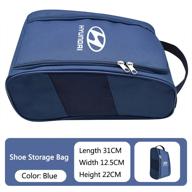 Car Sneaker Storage Bag Travel Outing Shoes Storage Zipper Style For Hyundai Tucson IX35 I30 I20 Kona Coupe Veloster I40 Getz