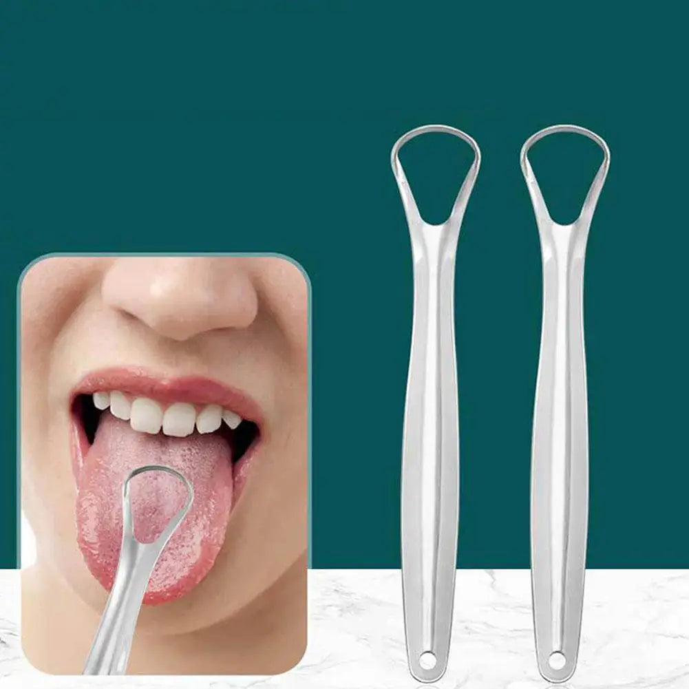 1/2/3/5/10Pcs Portable Single Layer Tongue Scraper Reusable Stainless Steel Oral Mouth Brush Tongue Scraper Fresh Breath Maker