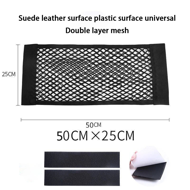 Car Trunk Storage Net Pocket Velcro Car Trunk Supplies Storage Net Car Storage Bag Fixation Artifact