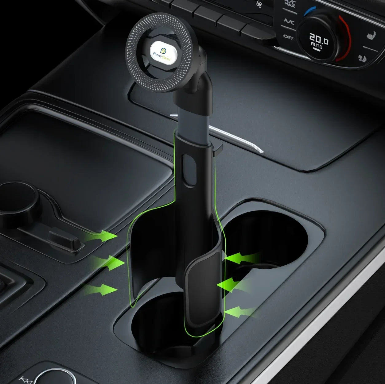 Height-adjustable 2 In 1 Car Cup Mount Holder 360° Rotation Extra-strong Magnetic Car Phone Holder For Iphone17/16 Samsung S26