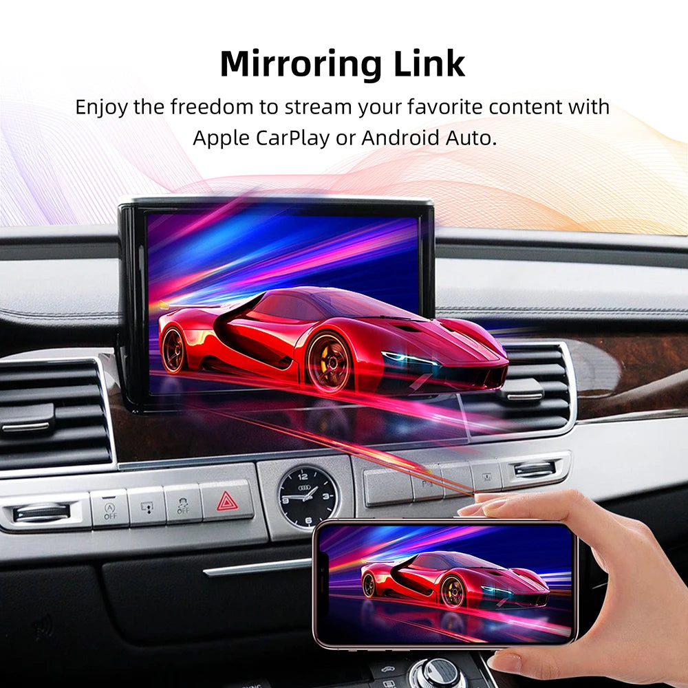 ANYFAR Wireless CarPlay Android Auto Interface for Audi A8 2012-2015 MMI 3G with AirPlay Mirror Link Car Play Functions