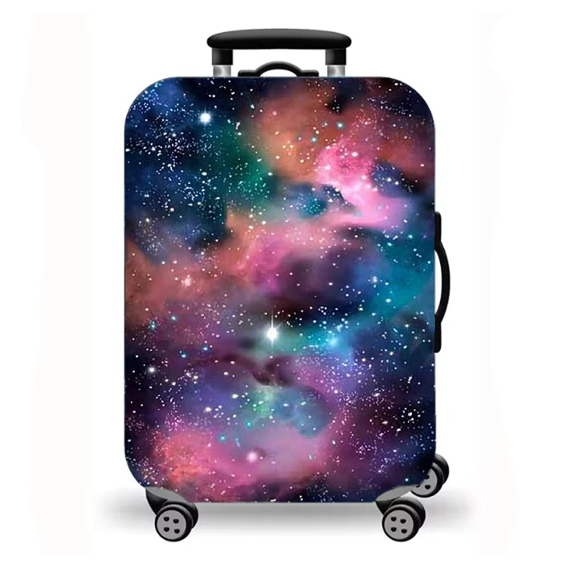Washable starry sea view landscape printed suitcase cover, elastic all-inclusive protective cover suitable for trolley suitcases