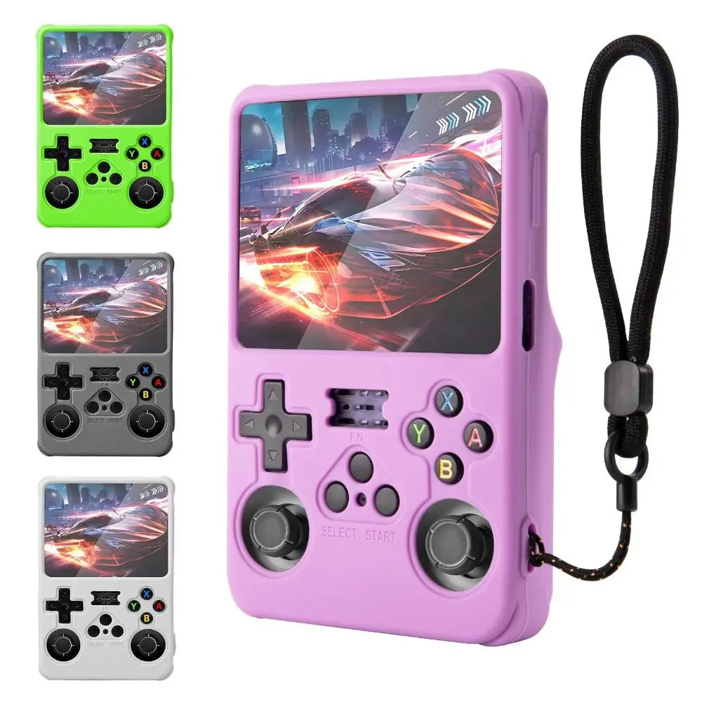 Silicone Protective Case with Lanyard Dustproof Game Console Cover Anti-Scratch Shockproof Sleeve Shell for R36S Accessories