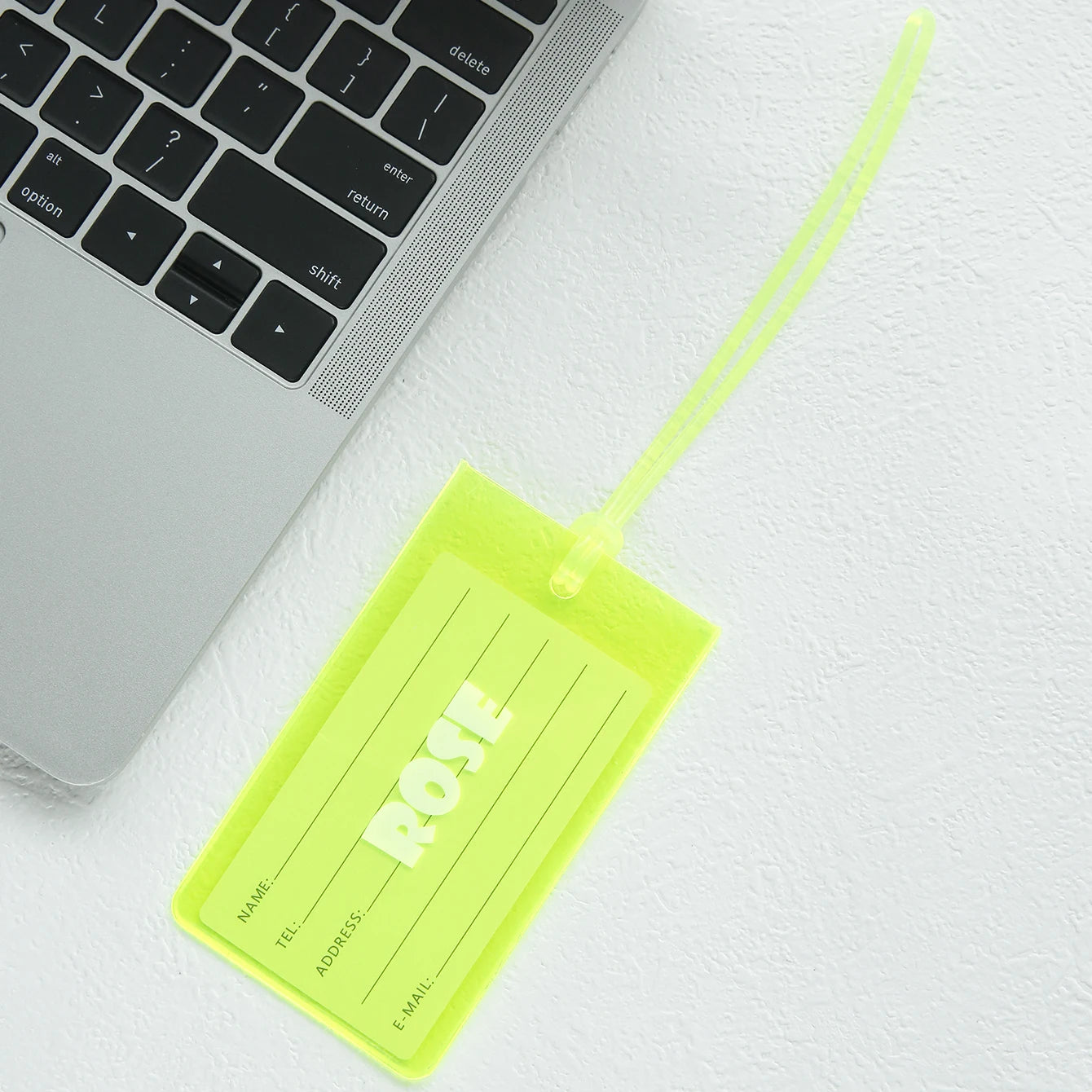 Custom Name Luggage Tag Personalized Name Fluorescent Pvc Luggage Tag Waterproof Transparent Suitcase Id Tag with Name Card