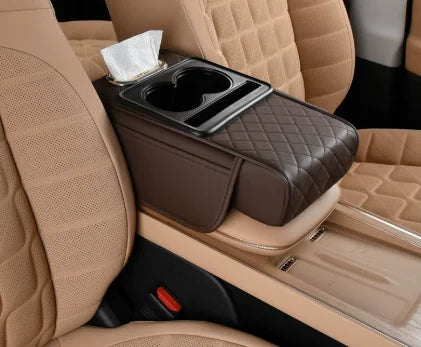 1PC Car armrest box pad, height pad, beverage cup holder, multifunctional storage, universal central armrest pillowcase