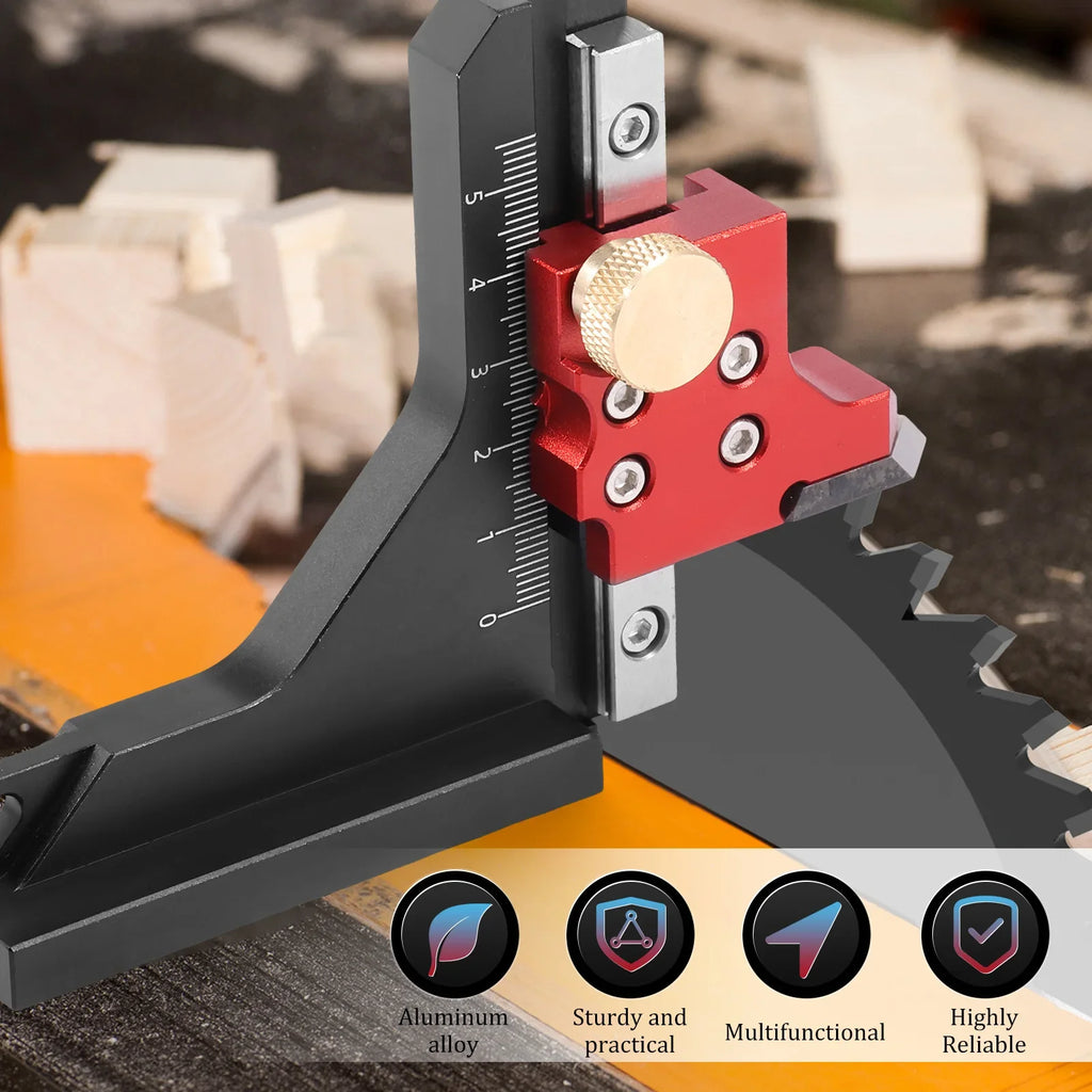 Height Gauge Depth Aluminum Alloy DIY Woodworking Tablesaw Height Measurement Tool for Table Saw Router Table Drill Press