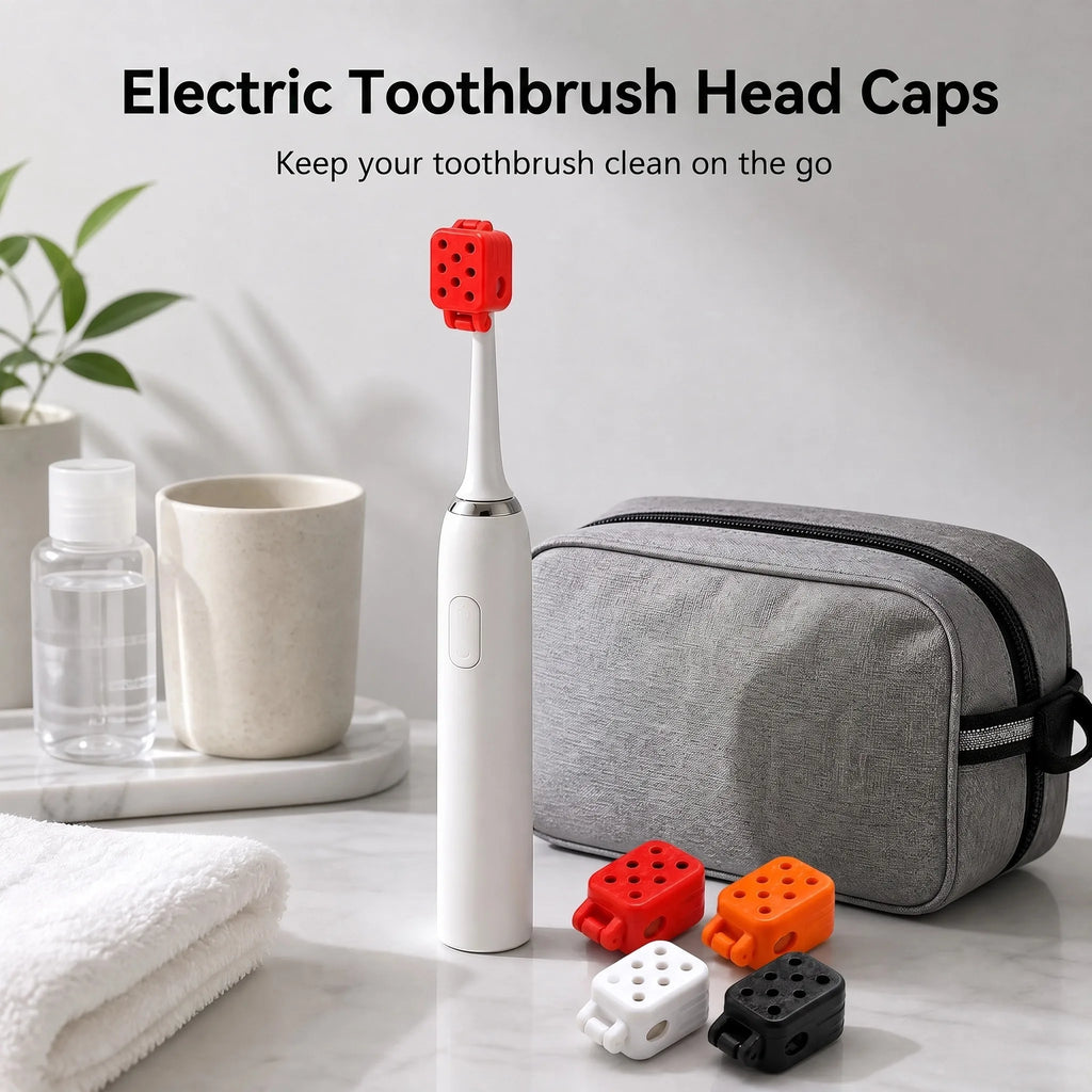 2Pcs Ventilated Electric Toothbrush Head Covers Portable Dustproof Travel Protector Caps Lightweight Case