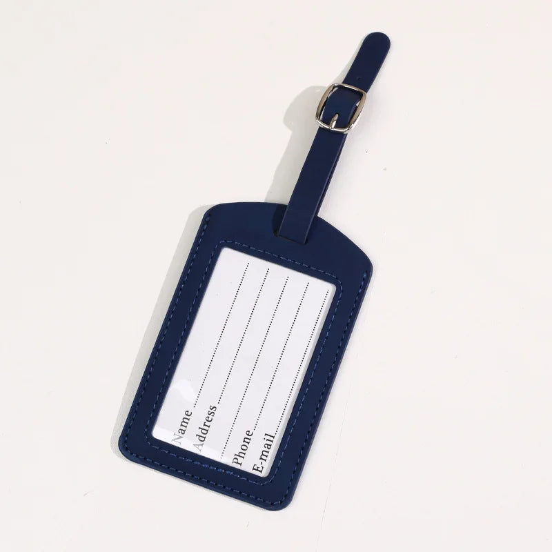 Leather Luggage Tag Name Address ID Holder Travel Accessories Baggage Label Suitcase Tag