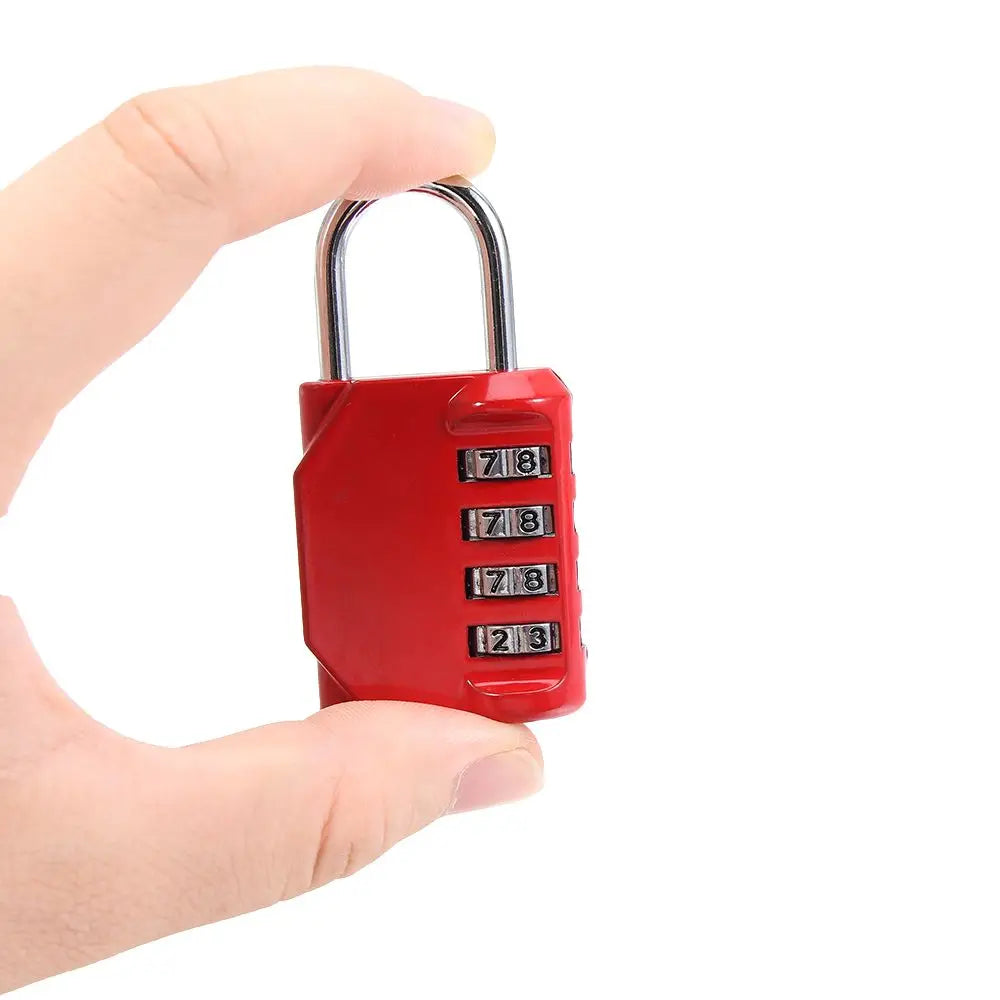 Rust-proof Metal Code Lock Resettable Padlock Travel Accessories 4 Dial Digit Password Lock