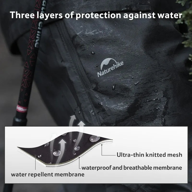 Naturehike Rainproof Pants Hiking Outdoor Waterproof Pants Ultralight Portable Camping Sports Quick Dry Breathable Pants