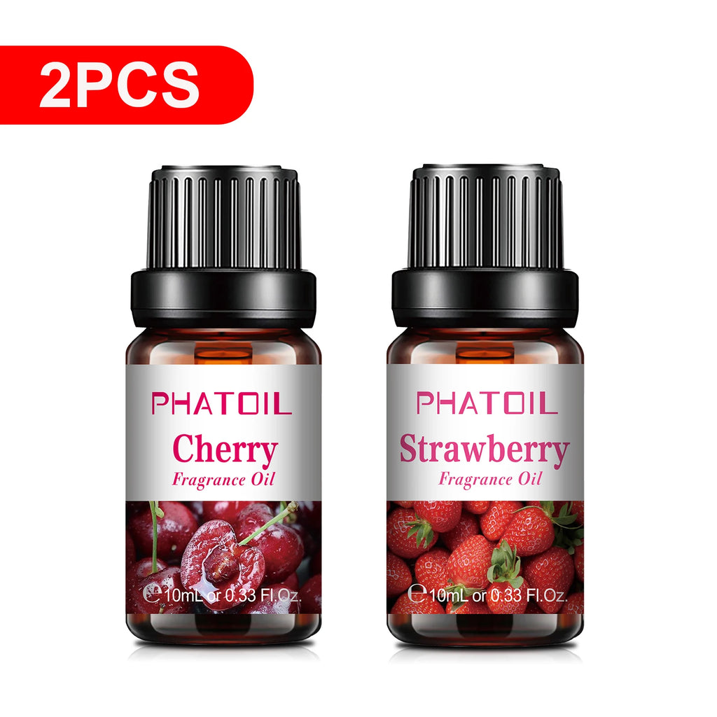 PHATOIL 1/2/6/10pcs 10ml Fruity Fragrance Oil For Aromatherapy Cherry Apple Strawberry Mango Coconut Lemon Fragrance Aroma Oils