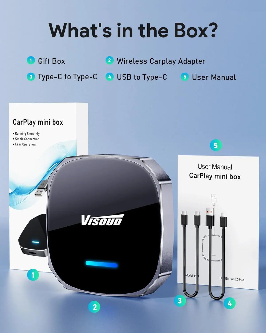 Stream Netflix & YouTube with 3s Auto-Connect – Wireless CarPlay/Android Auto Adapter, Zero-Latency 5.8GHz Wi-Fi, USB-A/C, Plug & Play