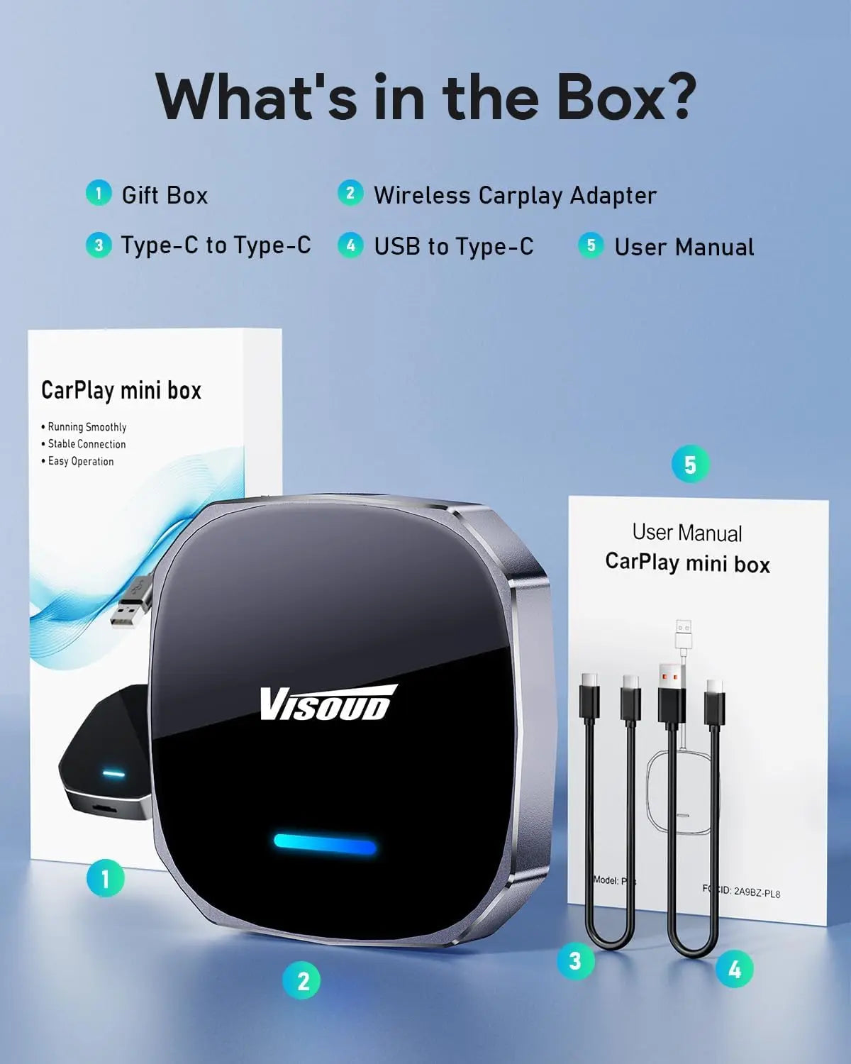 Stream Netflix & YouTube with 3s Auto-Connect – Wireless CarPlay/Android Auto Adapter, Zero-Latency 5.8GHz Wi-Fi, USB-A/C, Plug & Play