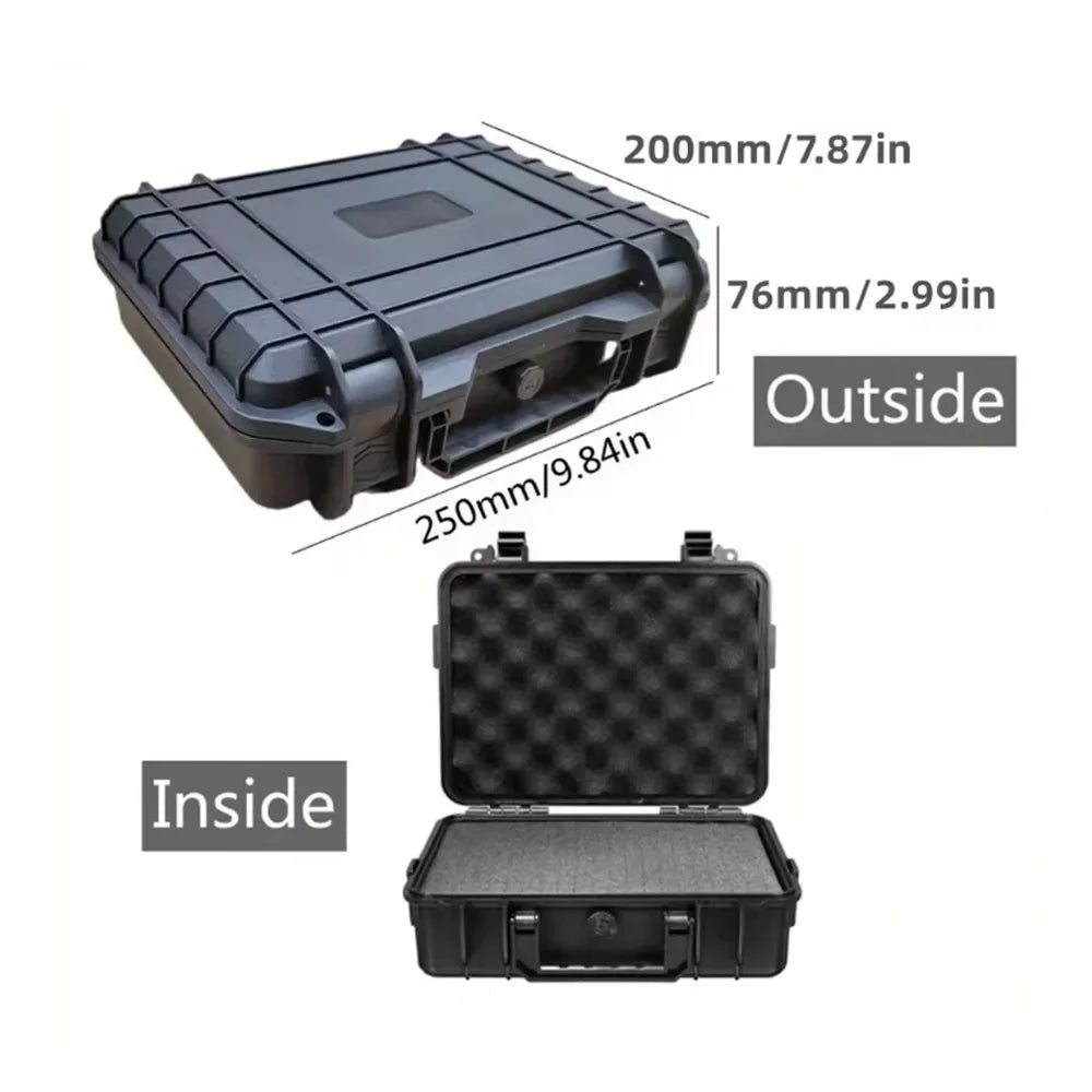 Waterproof Hard Carry Case Bag Toolbox With Pre-cut Sponge Storage Box Safety Protector Organizer Hardware Box Impact Resistant