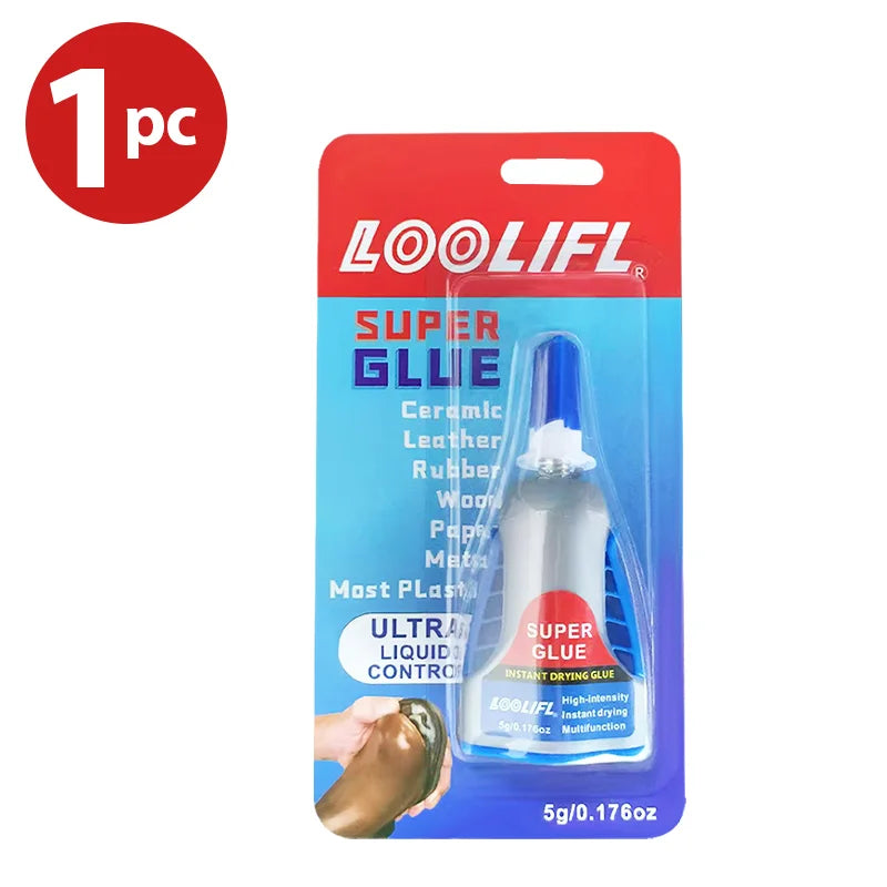 5g Super Glue Squeeze Tube Strong Adhesive Instant Dry Waterproof Home Repair for Plastic Wood Ceramic Metal