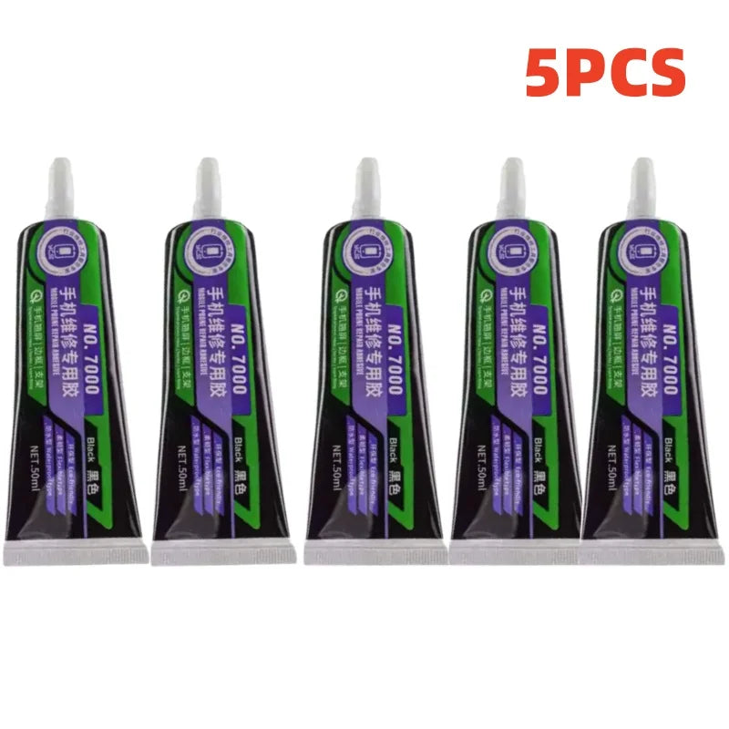 NO.7000 Black Soft Adhesive NO.7000 Computer Cell Phone Touch Screen Repair Frame Anti-vibration Universal Glue 50ML