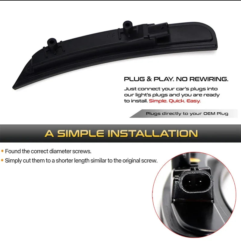 iJDM For Dodge Charger Front/Rear Bumper Side Marker Light Turn Signal Lights/Driving Lights Replace OEM Sidemarker Lamps 15-22