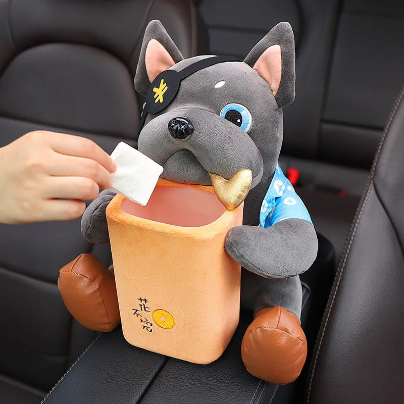 Creative car tissue box, garbage bin, two in one multifunctional car armrest box, drawer box, car decoration supplies