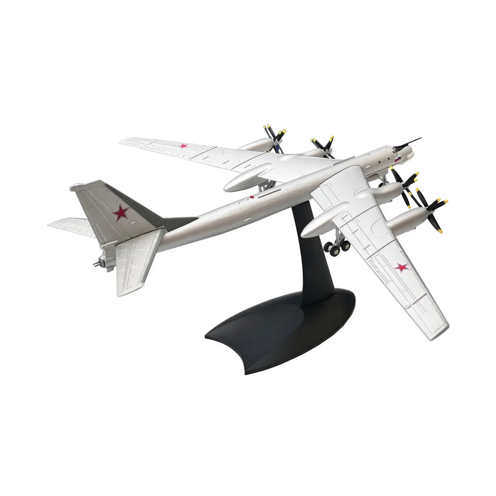 1/200 Scale Tupolev TU-95 TU95 Bear Type Strategic Bomber Aircraft Metal Military Diecast Plane Model Collection or Gift Display