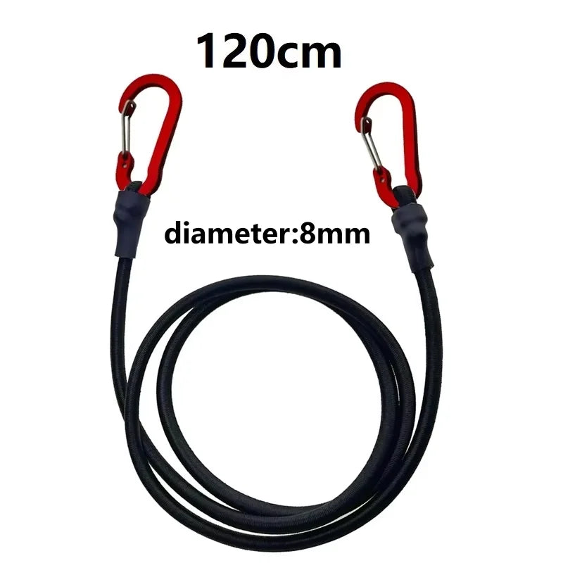 For Camping Luggage Bicycle Cargo Multipurpose Tie Down Utility Rope Pack Adjustable Elastic Strap with Hooks 6/8mm Bungee Cord