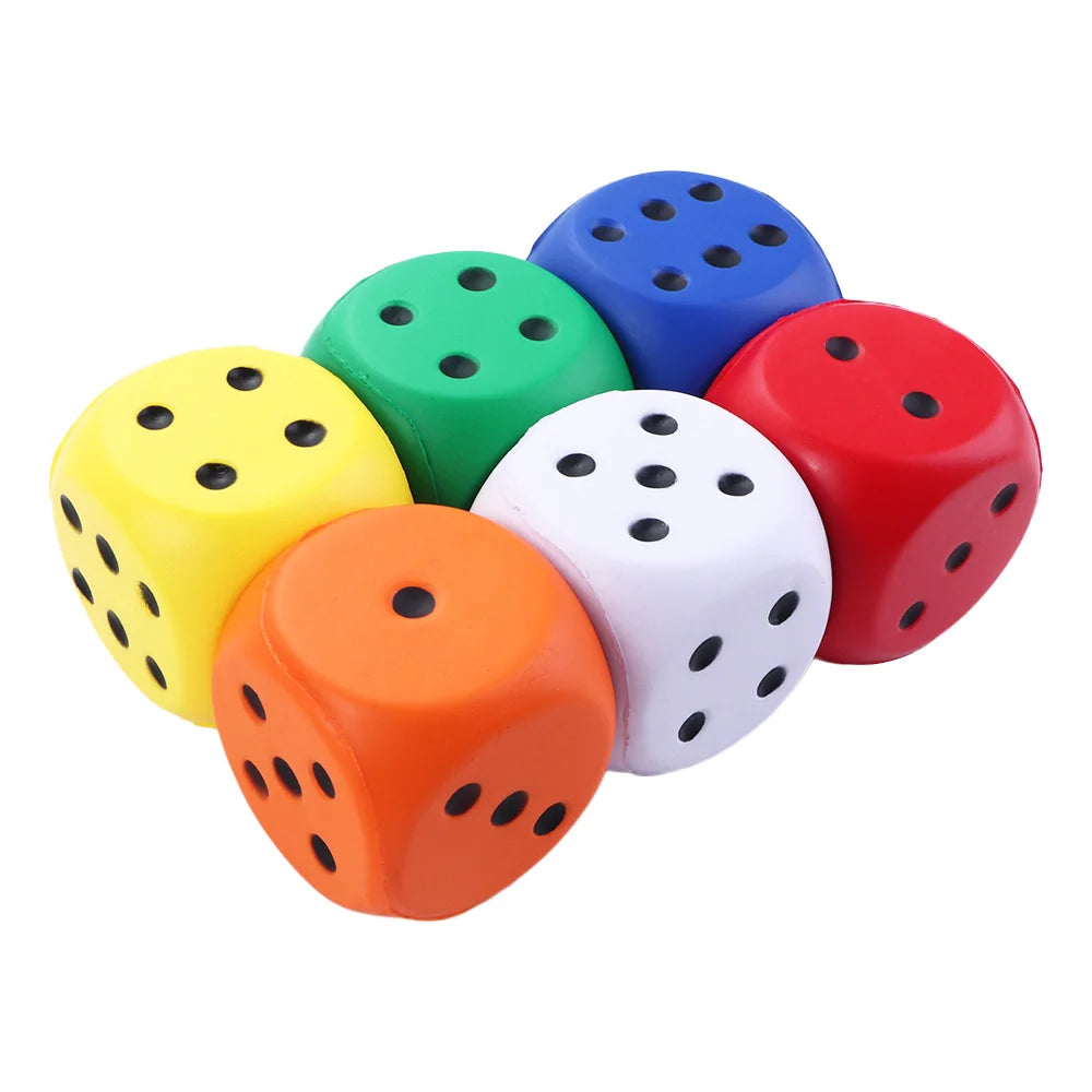 1PCS Big Sponge Dice Soft and Elastic Toys Color Solid Point Dice Side Length 6cm Cognitive Amusing Props