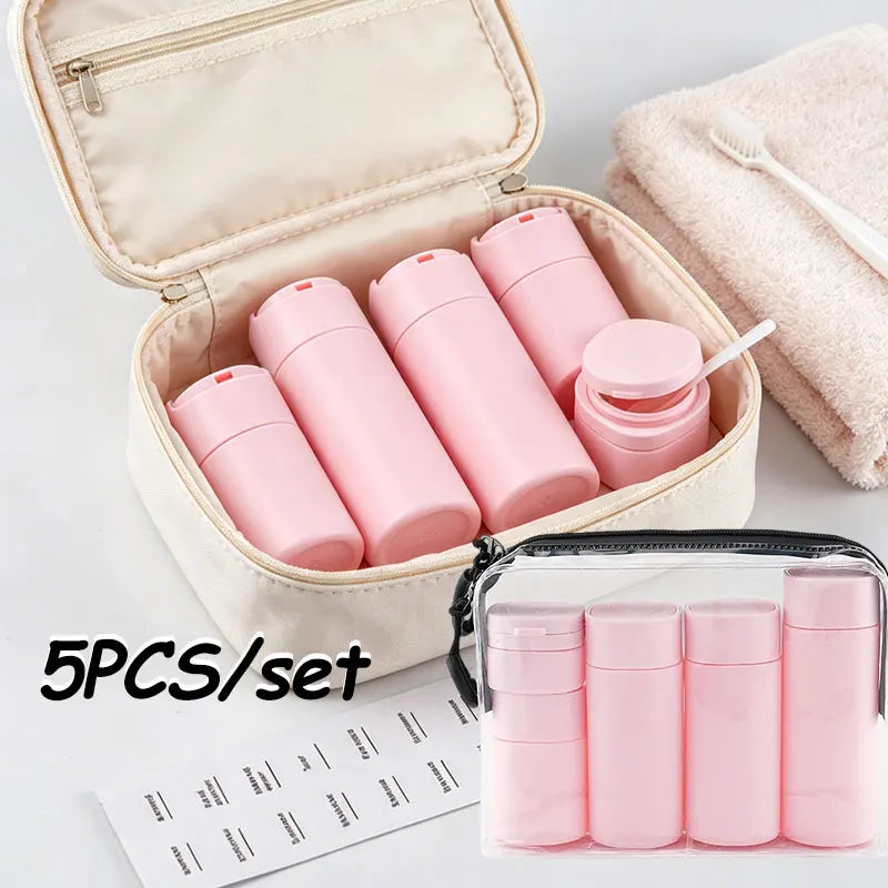 Leakproof Travel Squeeze Tubes Set Portable Multipack Empty Toiletry Bottles with Stickers Labels Reusable Container Daily Use