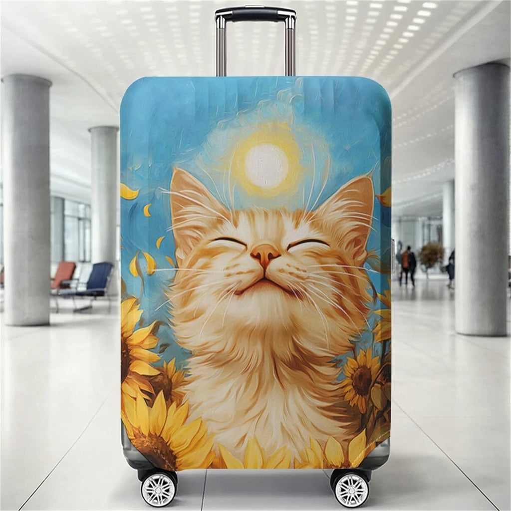 Cat pattern luggage protection cover, suitable for 18-32 inch luggage covers, luggage handle gloves, travel accessories