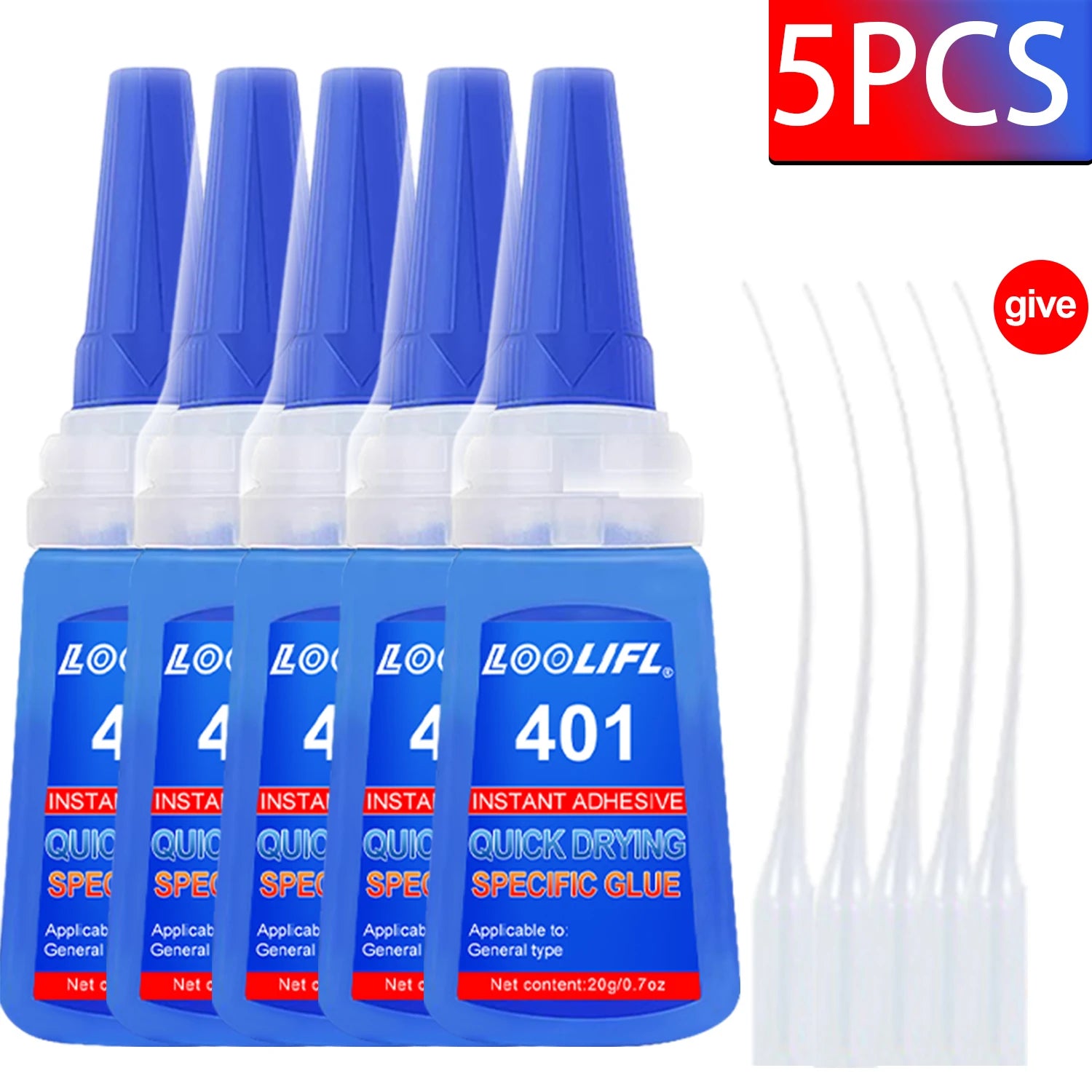 LOOLIFL401 Multi-Purpose Super Glue Cyanoacrylate Adhesive 20g Instant Fast Adhesive Rubber Wood Glass Stronger All Bonding Glue