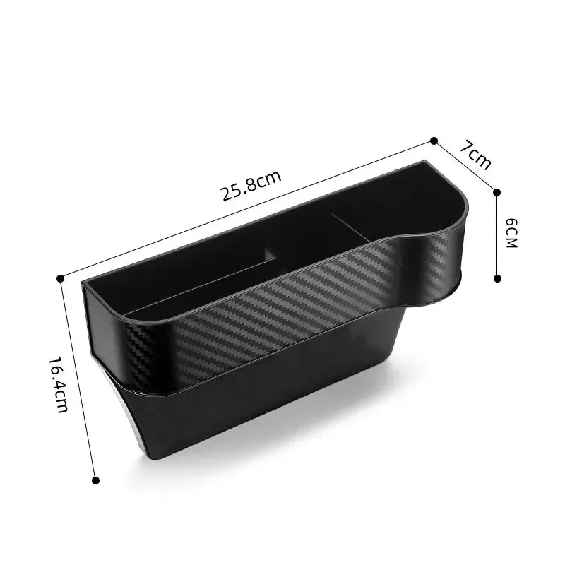 Multifunctional Car Seat Crevice Storage Box Carbon Fiber Gap Filler Organizer Auto Slit Pocket Holder For Phone Small Items