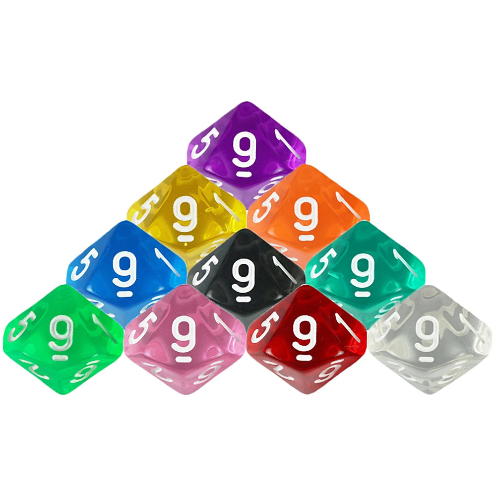 Board Game D10 Dice 10pcs Digital 0-9 Polyhedral Dice for Table Role Playing Game DND COC