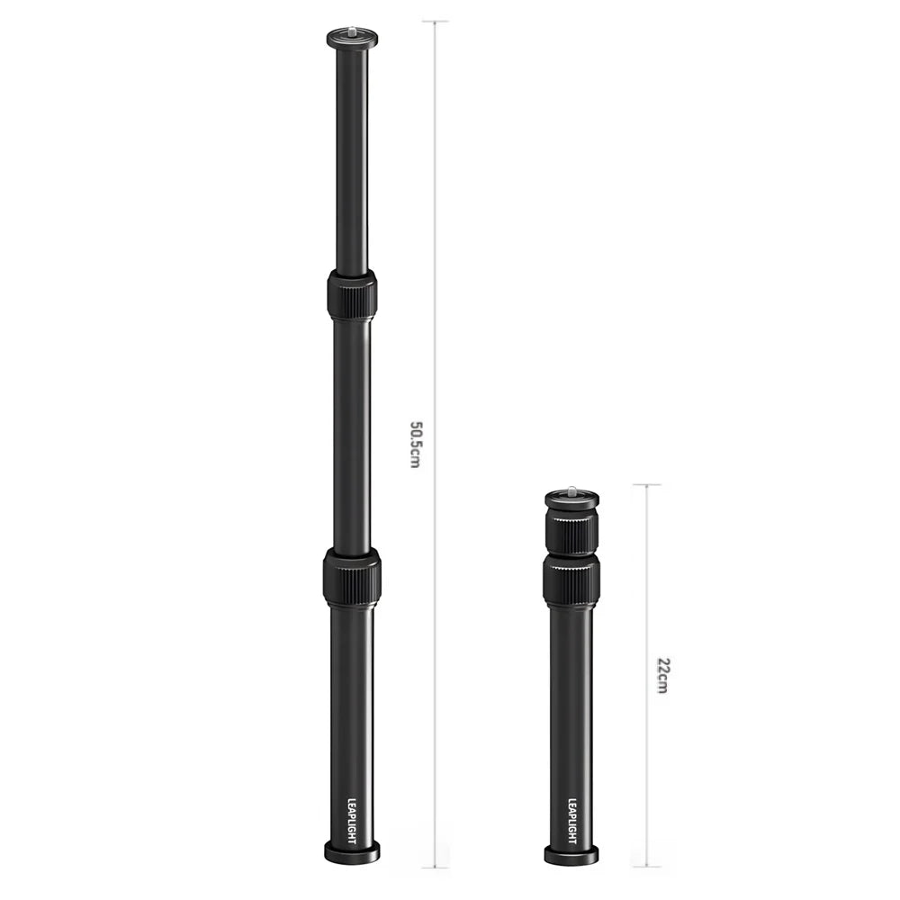 Leaplight All Metal Aluminum Alloy Tripod Stand, Central Axis Extension Rod Stretchable Desktop Selfie Stick