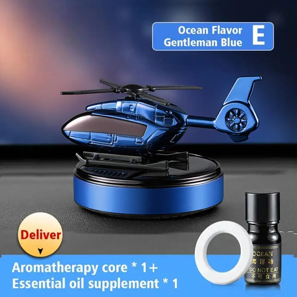 Car Solar Airplane Air Freshener Solar Helicopter Interior Accessories Trim Propeller Rotary Perfume Diffuser Deodorant
