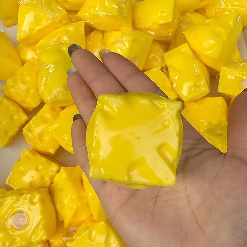 Mini Cheese Cube Squishy Fidget Toys Homemade Soft Crispy Sound Stress Ball Squeeze Toy Adults Sensory Anti Stress Toys Gift