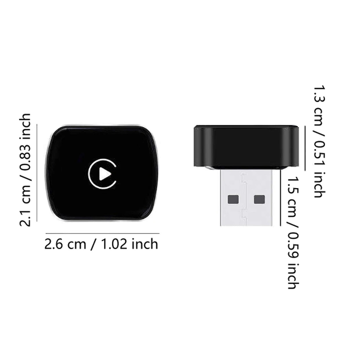 Wireless CarPlay Adapter 50% Smaller 2-in-1 Dual 5GHz WiFi 1-Min Setup for 1000+ Cars Compatible with iOS & Android
