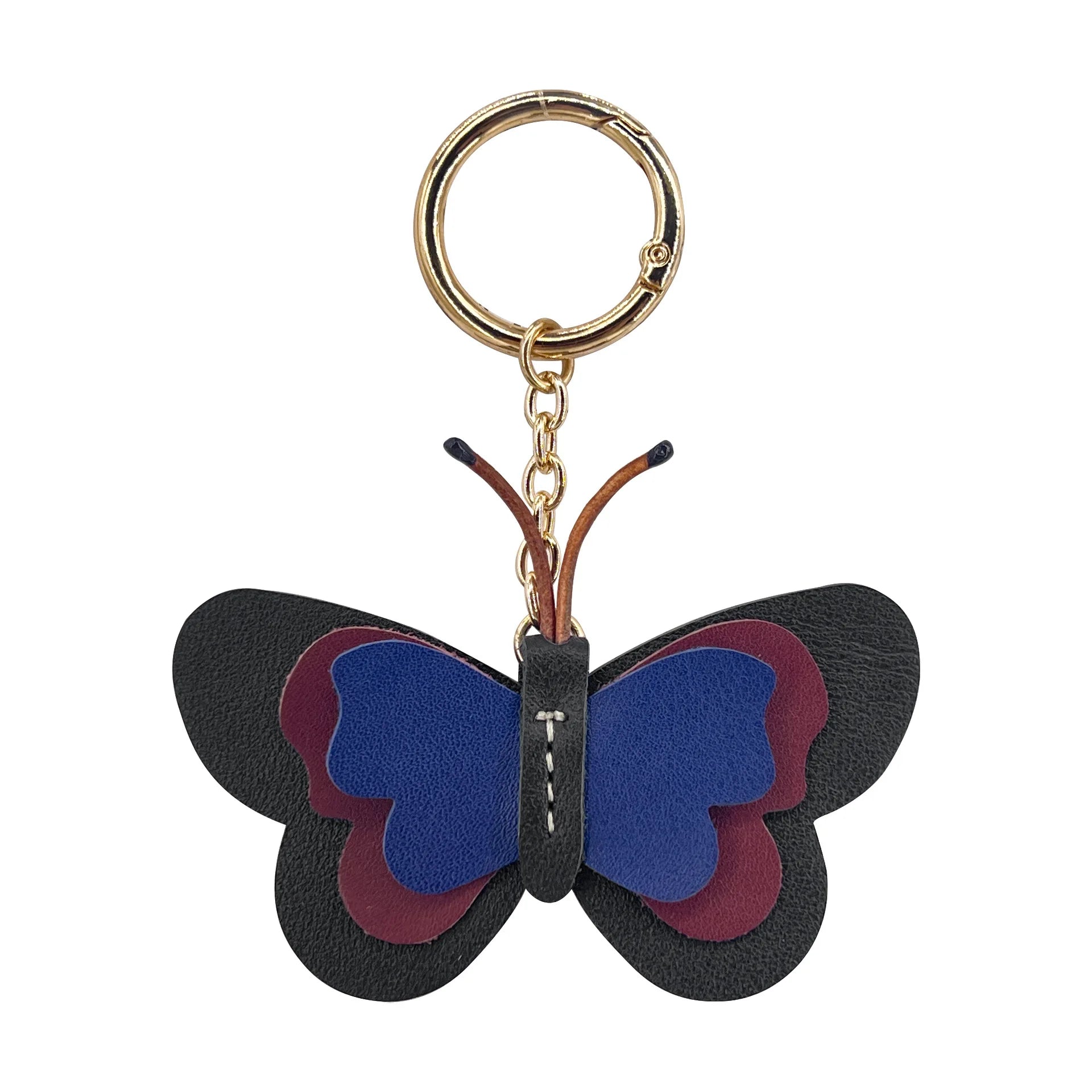 New Genuine Leather Butterfly Keychain Bag Pendant Gift Cute Car Key Ring Luggage Bag Parts Accessories For Women And Men