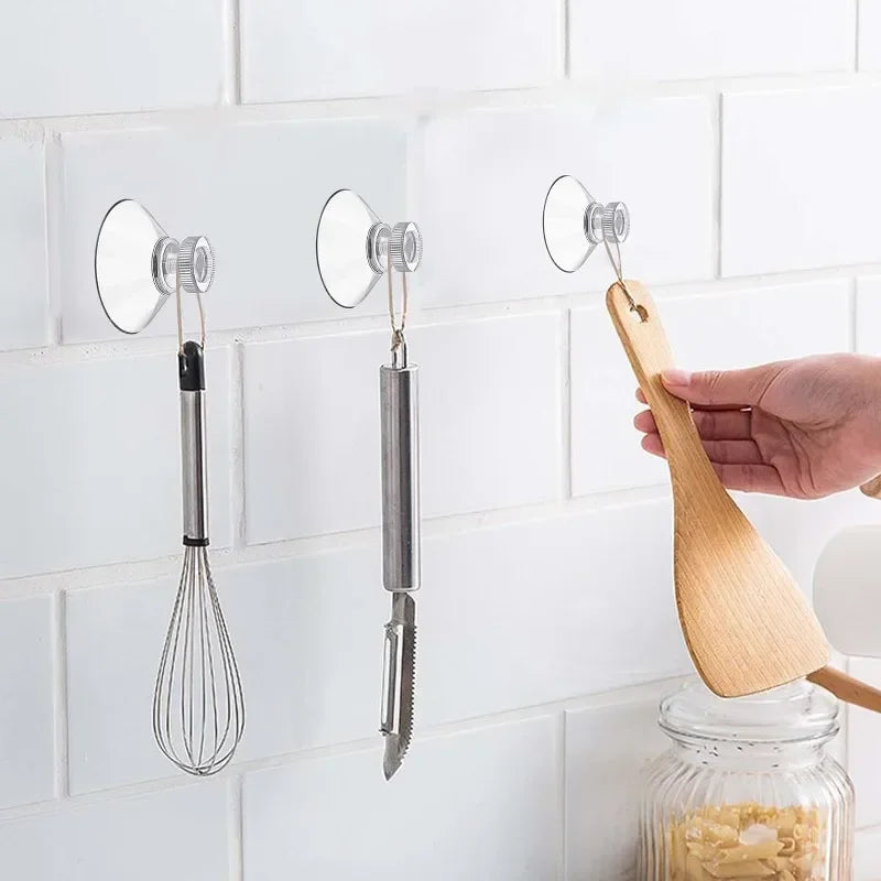 25/32/41/50mm Transparent Suction Cup Hook with Screws Self Adhesive Mushroom Head Sucker Pads Hooks Waterproof Wall Holders