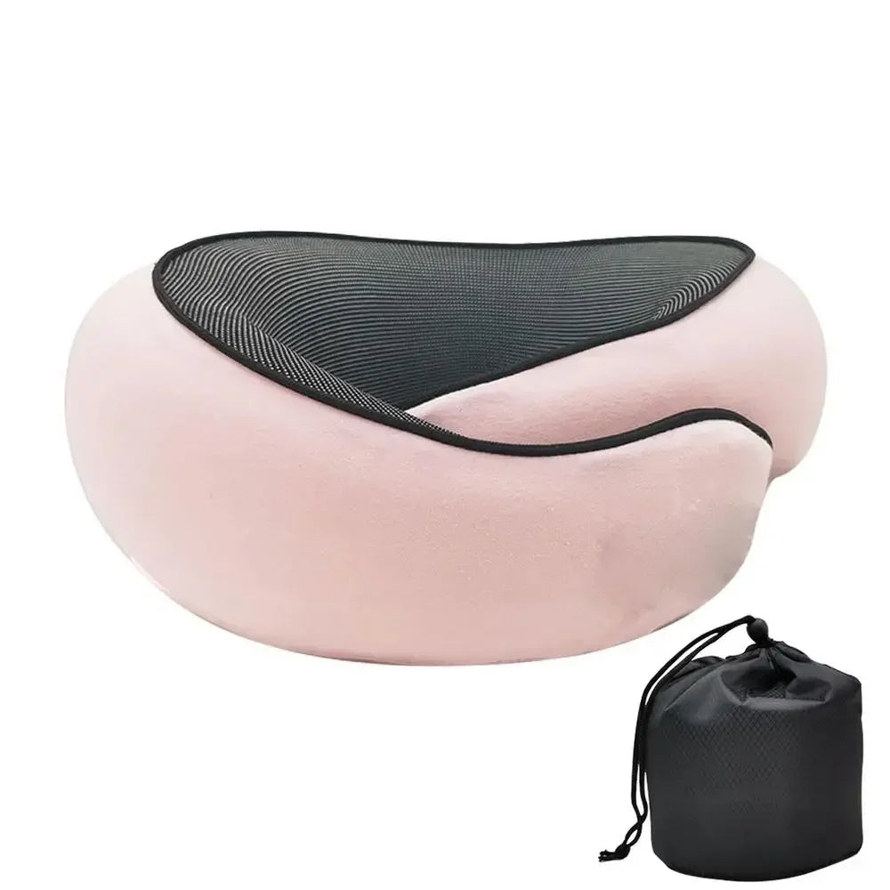 Memory Foam Neck Pillow Cervical Vertebra Travel Portable Noon Break Aircraft U Type Of Pillow Sleep Camping Pillow Carry Bag
