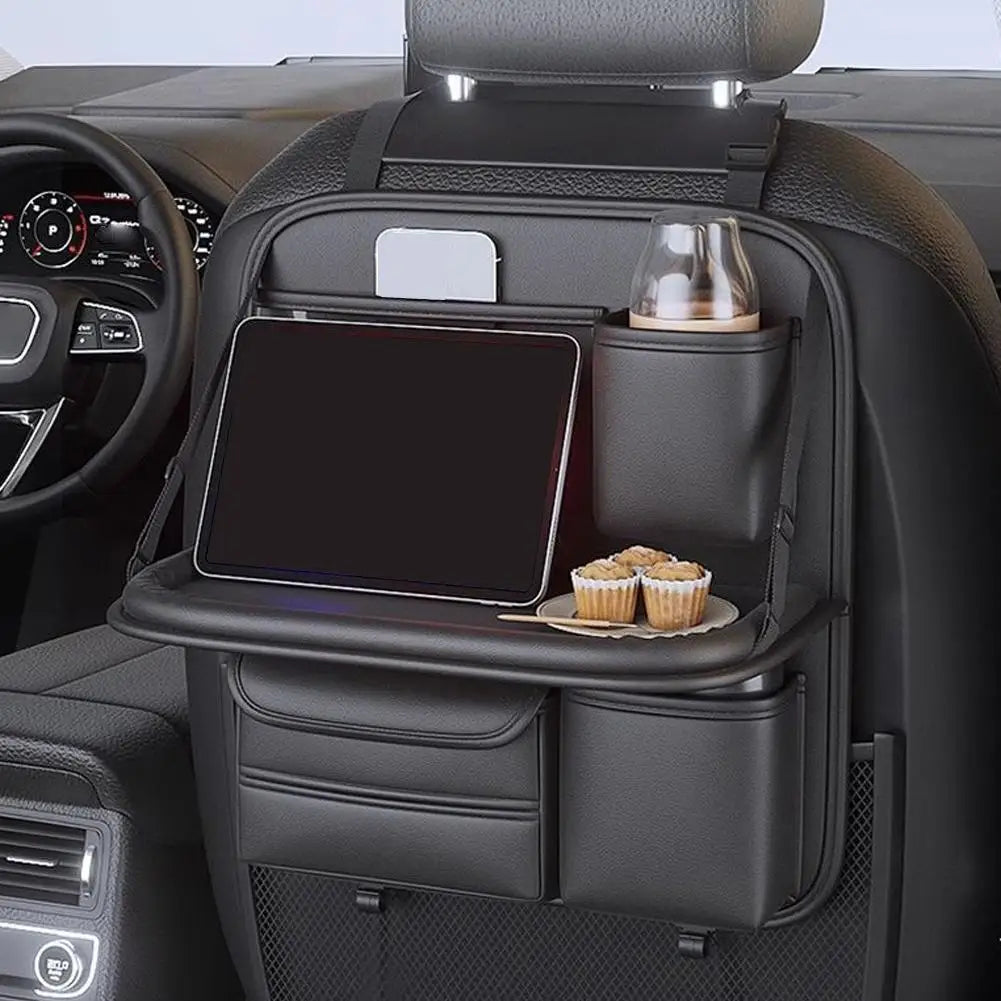 1PC Foldable Car Seat Back Organizer Multi-Pocket Storage Bag with Tray Tablet Holder Tissue Box Waterproof Car Accessories