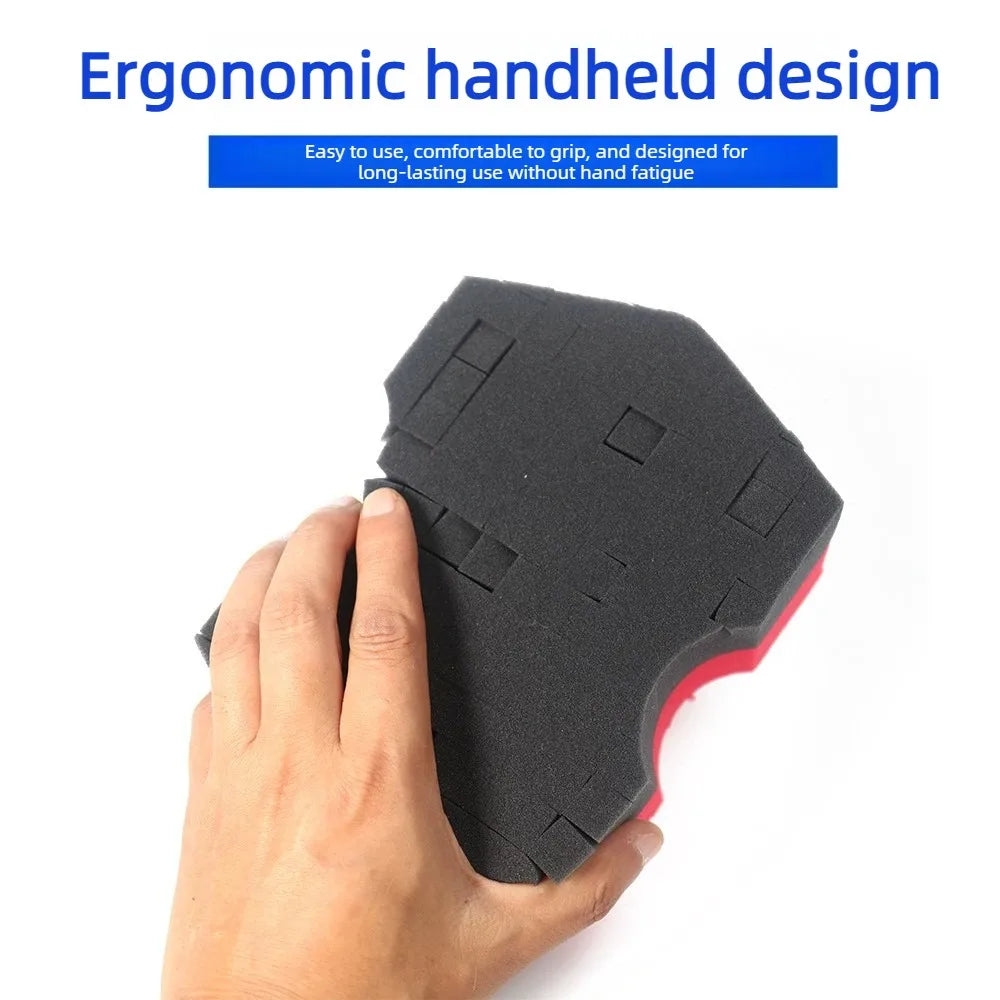 1/2PCS Double Side Cross-Cut Red/Black Sponge 2.0 Better Grip and Access Tight Spaces For Rinseless Car Wash