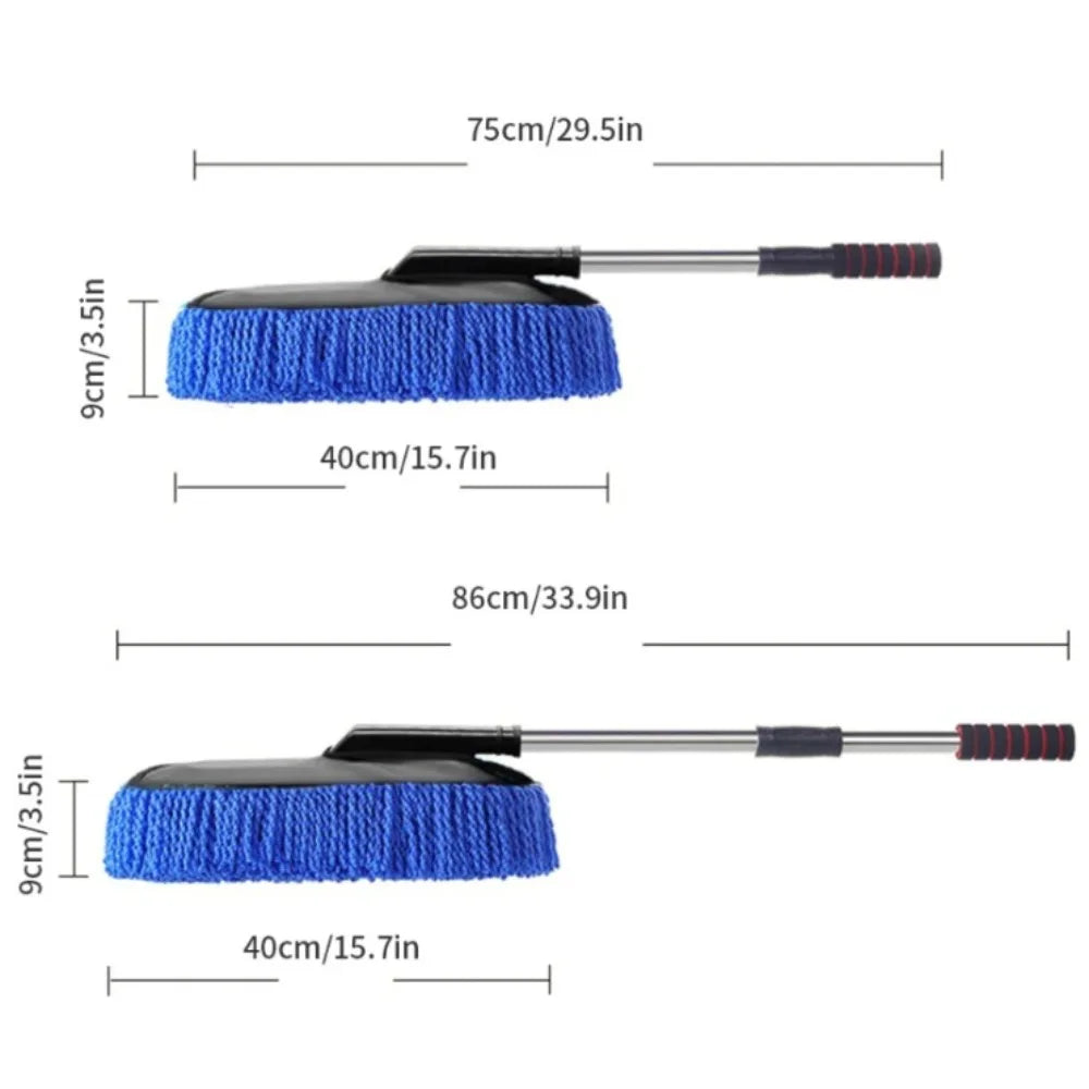 1pc Car Washing Mop Microfiber Soft Brush Extendable Handle Dust Remover Detailing Duster Auto Cleaning Tool Removable Washable
