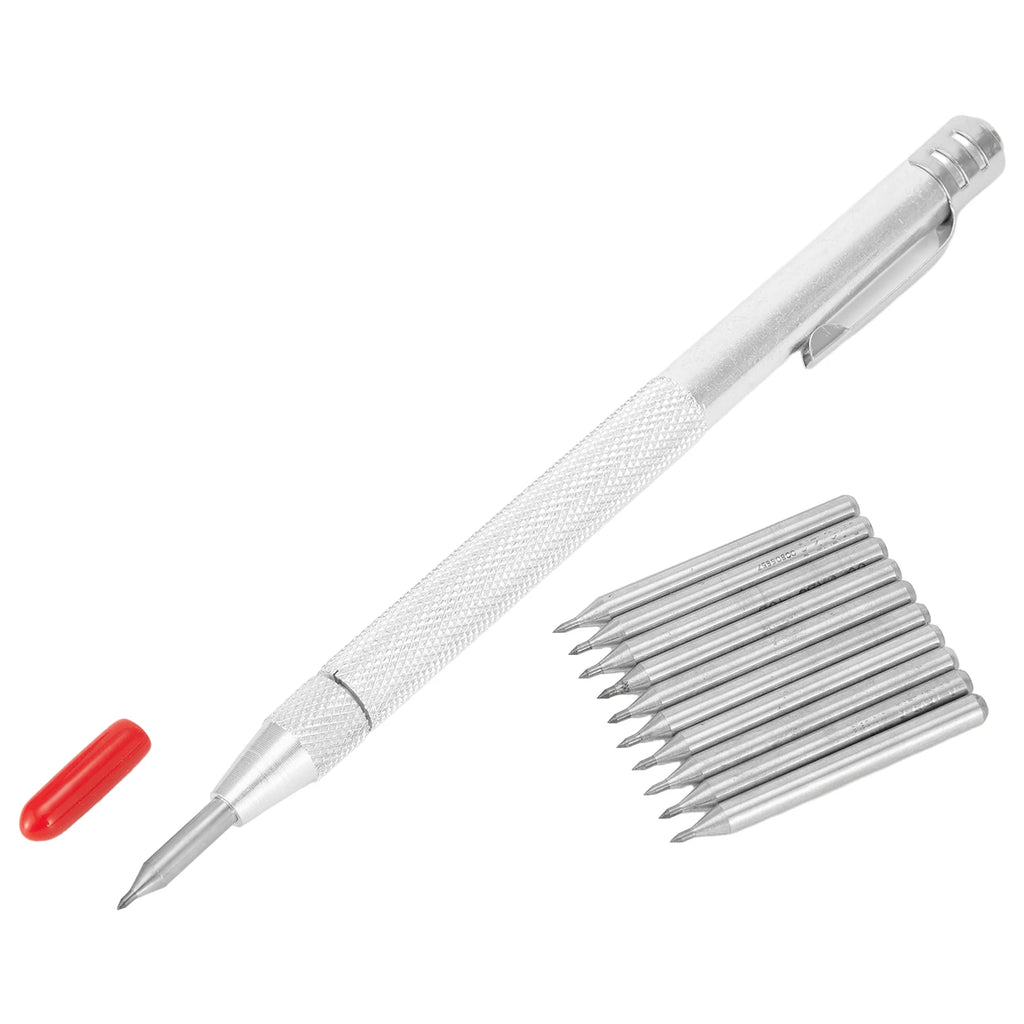 11PCS Scriber Pen Tungsten Carbide Tip Scriber Engraving Pen Marking Tip For Glass-Ceramic Metalworking Woodworking Hand Tools